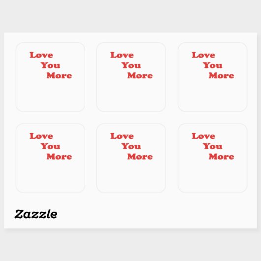 Love You More Minimal Design  スクエアシール (シート)