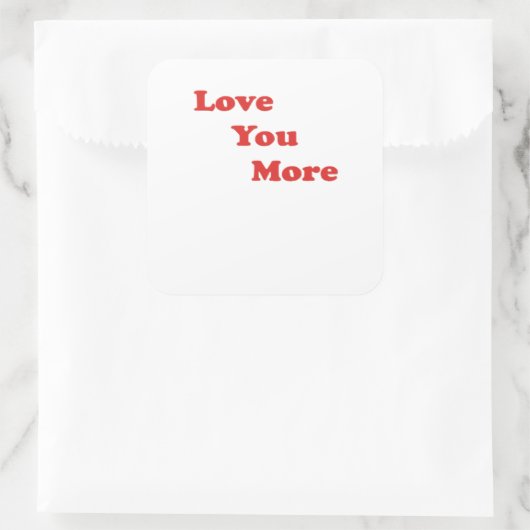 Love You More Minimal Design スクエアシール (バッグ)