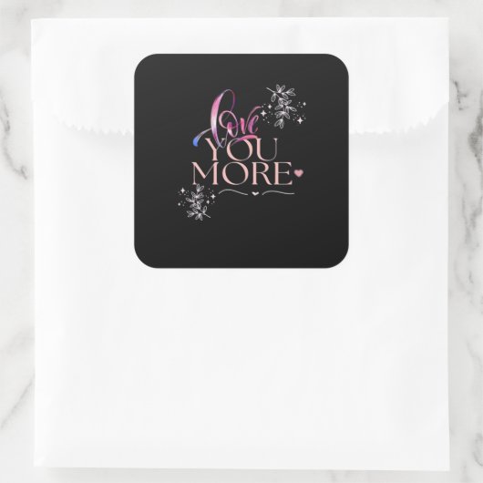 Love You More Minimal Design  スクエアシール (バッグ)