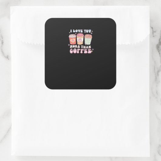 Love You More Minimal Design  スクエアシール (バッグ)