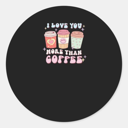 Love You More Minimal Design ラウンドシール (正面)