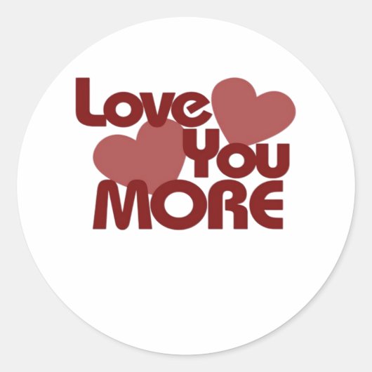 Love You More Minimal Design  ラウンドシール (正面)
