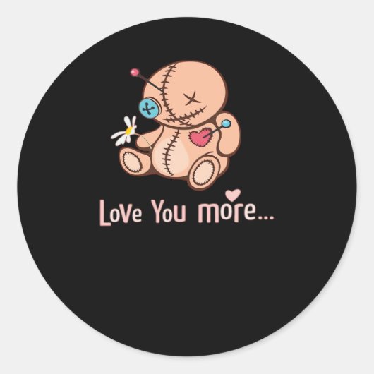 Love You More Minimal Design  ラウンドシール (正面)