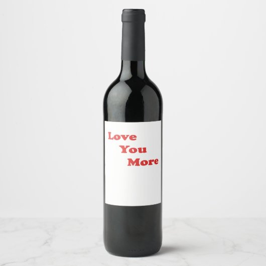Love You More Minimal Design  ワインラベル (正面)