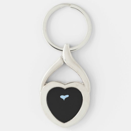 Love You More Minimal Design Blue Style  キーホルダー (正面)