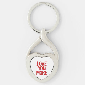 Love You More Minimal Heartfelt Design  キーホルダー