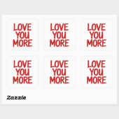 Love You More Minimal Heartfelt Design  スクエアシール (シート)