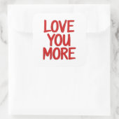 Love You More Minimal Heartfelt Design  スクエアシール (バッグ)