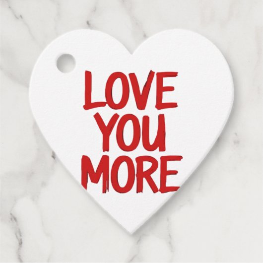 Love You More Minimal Heartfelt Design  フェイバータグ (正面)