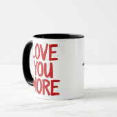 Love You More Minimal Heartfelt Design  マグカップ (正面左)
