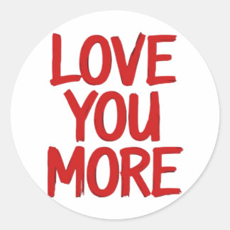 Love You More Minimal Heartfelt Design  ラウンドシール