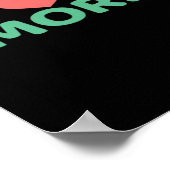 Love You More Minimal Typography Heart Design  ポスター (角)