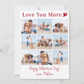 Love You More Photo Collage Happy Valentines Day シーズンカード (正面)