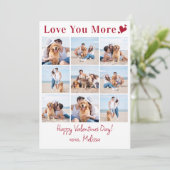 Love You More Photo Collage Happy Valentines Day シーズンカード (スタンド正面)