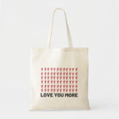 Love You More Red And Pink Heart Pattern トートバッグ (正面)