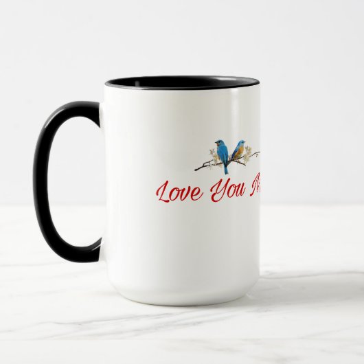 Love You More – Romantic Birds Mug マグカップ (左)