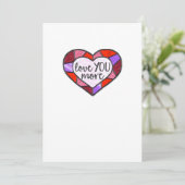 Love You More Stained Glass Heart Mosaic Artistic  シーズンカード (スタンド正面)