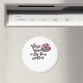 Love You More Than Coffee Cute Romantic Style  マグネット (インサイチュ (食洗機))