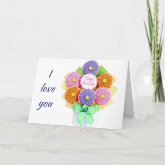 LOVE YOU ***MORE THAN COOKIES***誕生日 カード (正面)