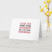 Love You More Than Yesterday Sweet Love Quote  カード (黄色い花)