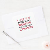Love You More Than Yesterday Sweet Love Quote  スクエアシール (封筒)