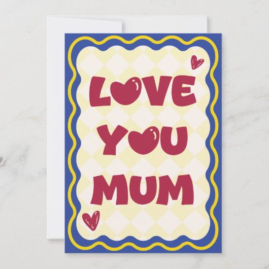 Love You Mum Card 招待状 (正面)