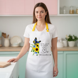 Love You Mummy Personalized Floral Apron エプロン