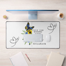Love You Mummy Personalized Floral Desk Mat デスクマット