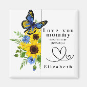 Love You Mummy Personalized Floral Magnet マグネット (正面)