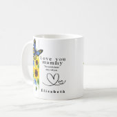 Love You Mummy Personalized Floral Mug コーヒーマグカップ (正面左)
