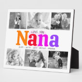 Love You Nana カラフルはっきりしたモダン 6フォトコラージュ フォトプラーク (側面)