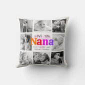 Love You Nana カラフルはっきりしたモダン 8 Photo Collage クッション (裏面)