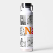 Love You Nana カラフル 10モダンフォトコラージュ ウォーターボトル (正面)