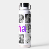 Love You Nana カラフル 10モダンフォトコラージュ ウォーターボトル (背面)