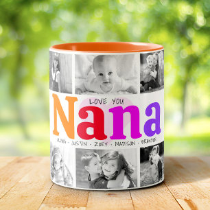 Love You Nana-数々の Colorage 10はっきりしたフォトコラージュ ツートーンマグカップ