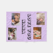 Love You Nana 4 photo Purple フリースブランケット (正面(横))