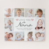 Love You Nana or Nickname 10 Photo Collage ジグソーパズル (横)