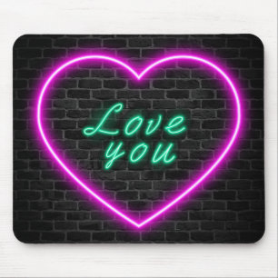 Love You Neon Signマウスパッド マウスパッド