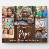 Love You Papa 7 Photo 素朴 Wood Keepsake フォトプラーク (正面)