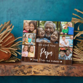 Love You Papa 7 Photo 素朴 Wood Keepsake フォトプラーク (側面)