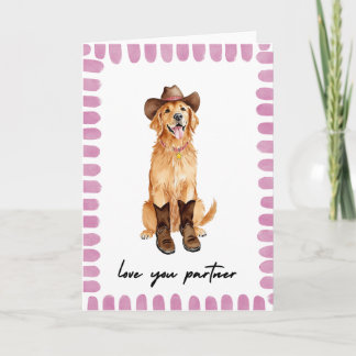 Love You Partner Cowboy Dog Valentines Day Card シーズンカード