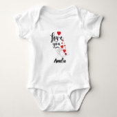 Love You Personalized Baby Bodysuit ベビーボディスーツ (正面)