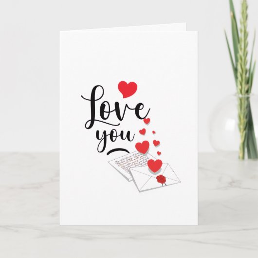 Love You Personalized Folded Card カード (正面)