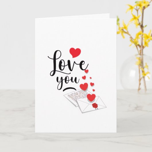 Love You Personalized Folded Card カード (黄色い花)