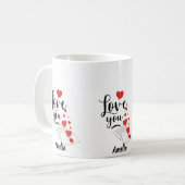 Love You Personalized Mug コーヒーマグカップ (正面左)