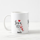 Love You Personalized Mug コーヒーマグカップ (左)
