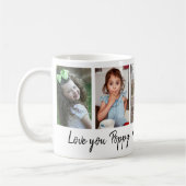 Love You Poppy Grandkids Names 5 Photo Collage コーヒーマグカップ (左)