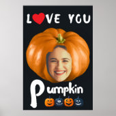 LOVE YOU Pumpkin写真カスタム – 黒いポスター ポスター (正面)