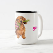 Love You Pup Mug ツートーンマグカップ (正面右)