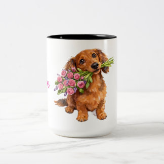 Love You Pup Mug ツートーンマグカップ